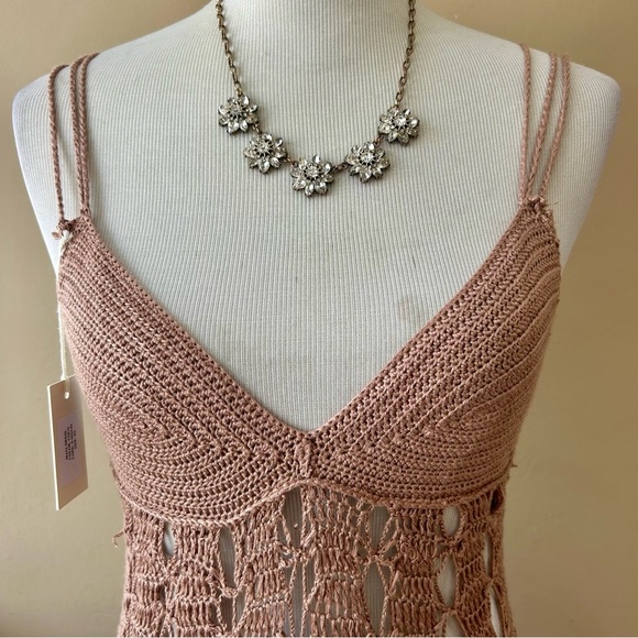 Flook the Label Maia Hand Crocheted Maxi Dress Macrame Cover Up Coco XS NWT - Picture 4 of 13